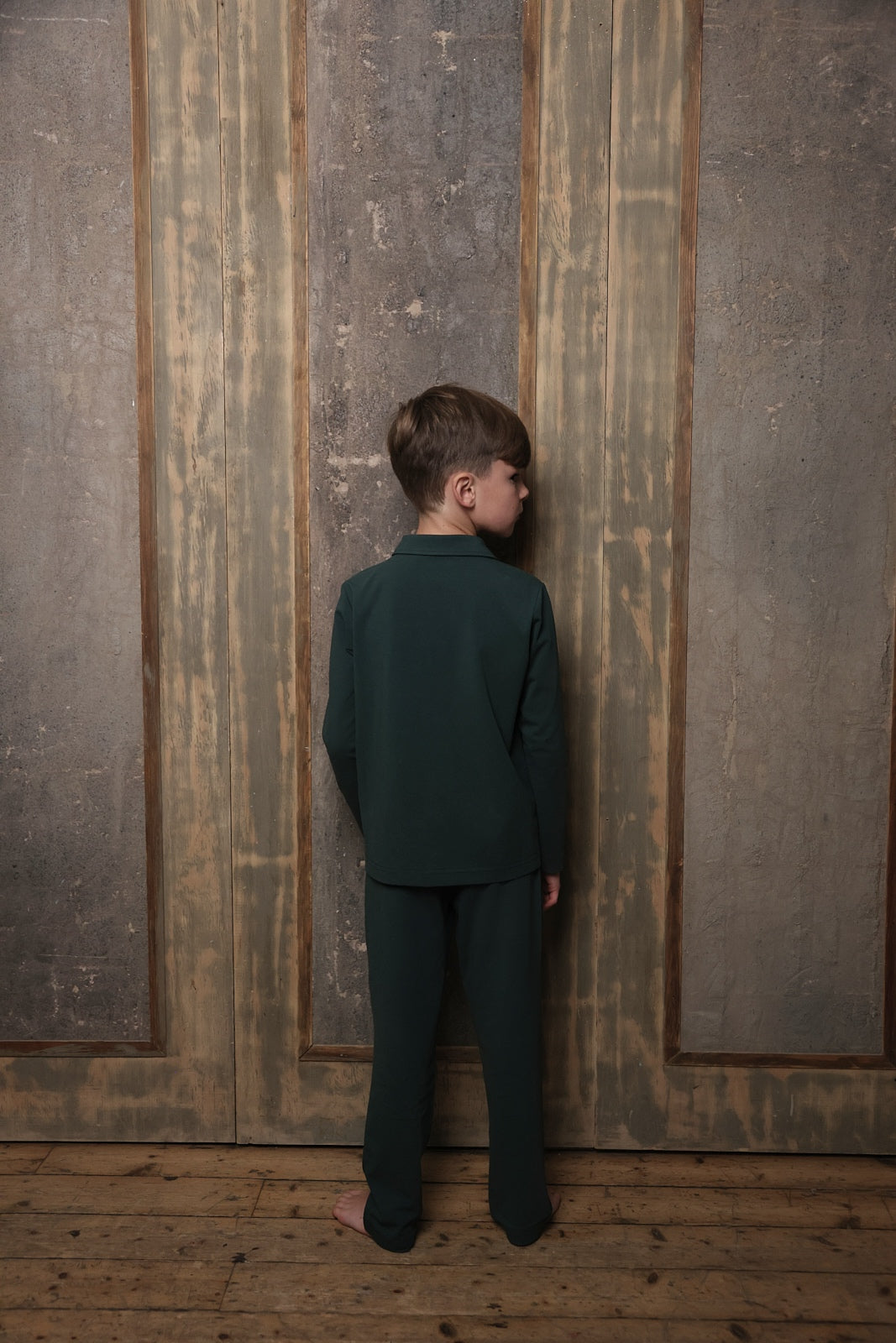 Boys Misletoe Collar Pyjama - Forest green - Christmas Collection