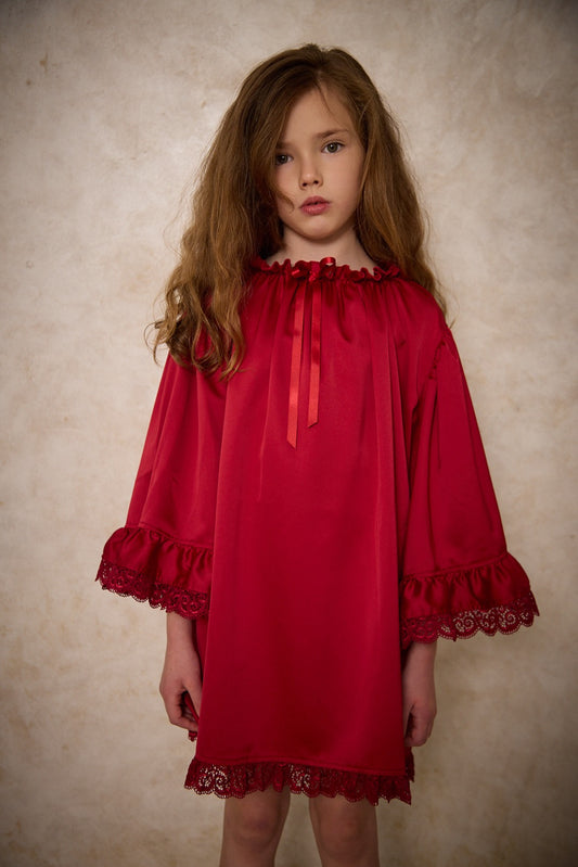 Berry Red Vintage Nightdress - Christmas Collection