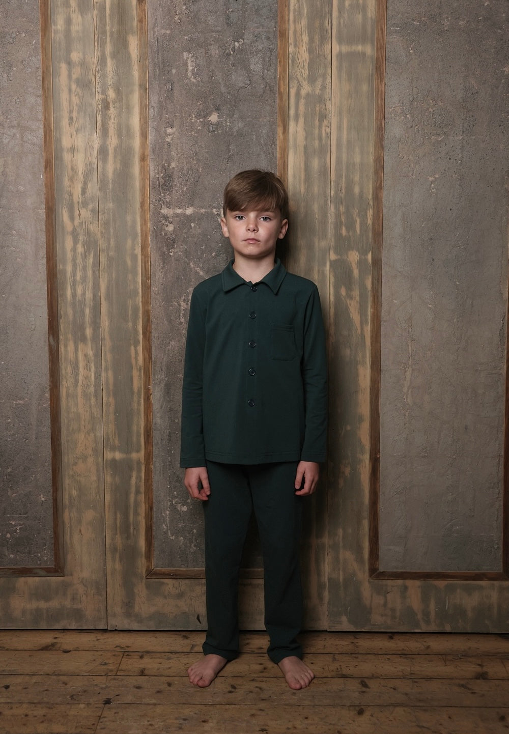 Boys Misletoe Collar Pyjama - Forest green - Christmas Collection