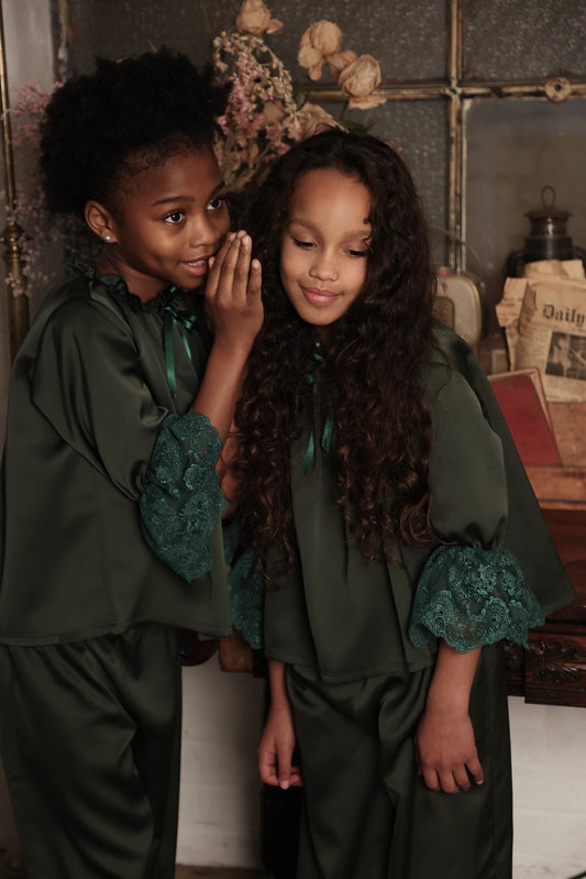 Ivy Full Length Pyjamas - Forest green - Christmas Collection