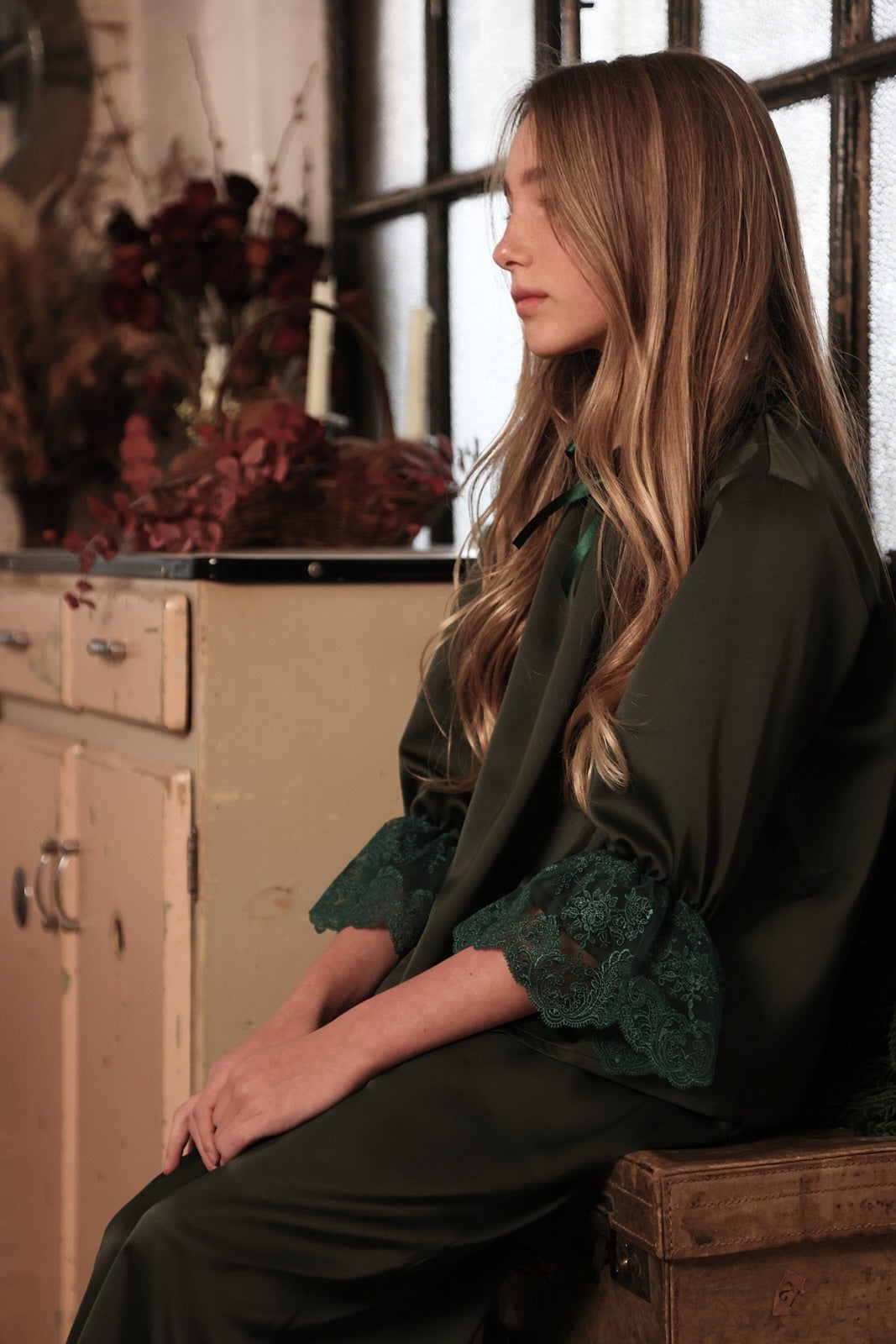 Ivy Full Length Pyjamas - Forest green - Christmas Collection