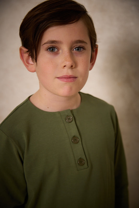 Boys Orchid Pyjamas - Olive Green - Christmas Collection