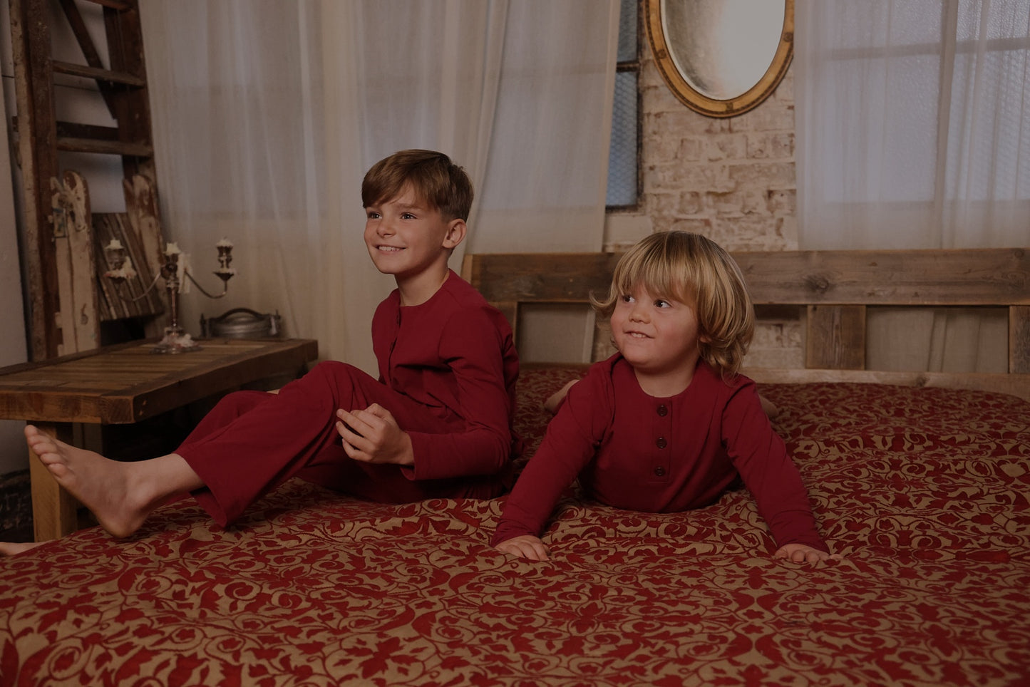 Boys Orchid Pyjamas - Cranberry - Christmas Collection