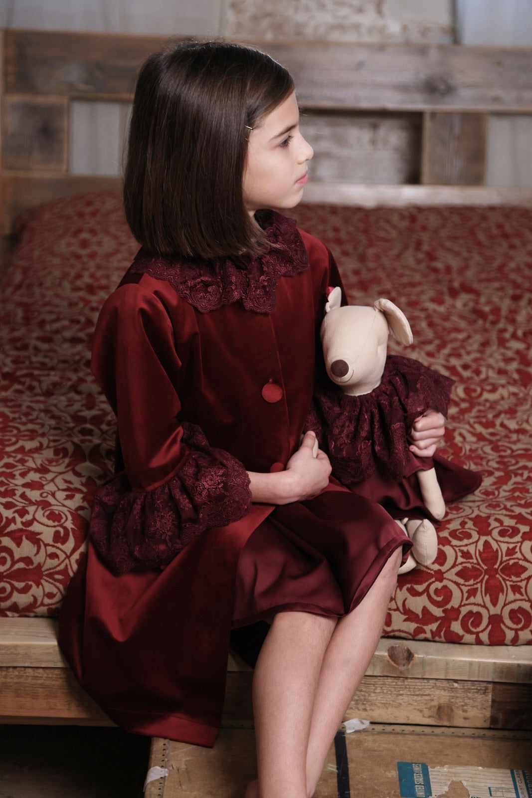 Snowberry Nightgown - Cranberry -Christmas Collection