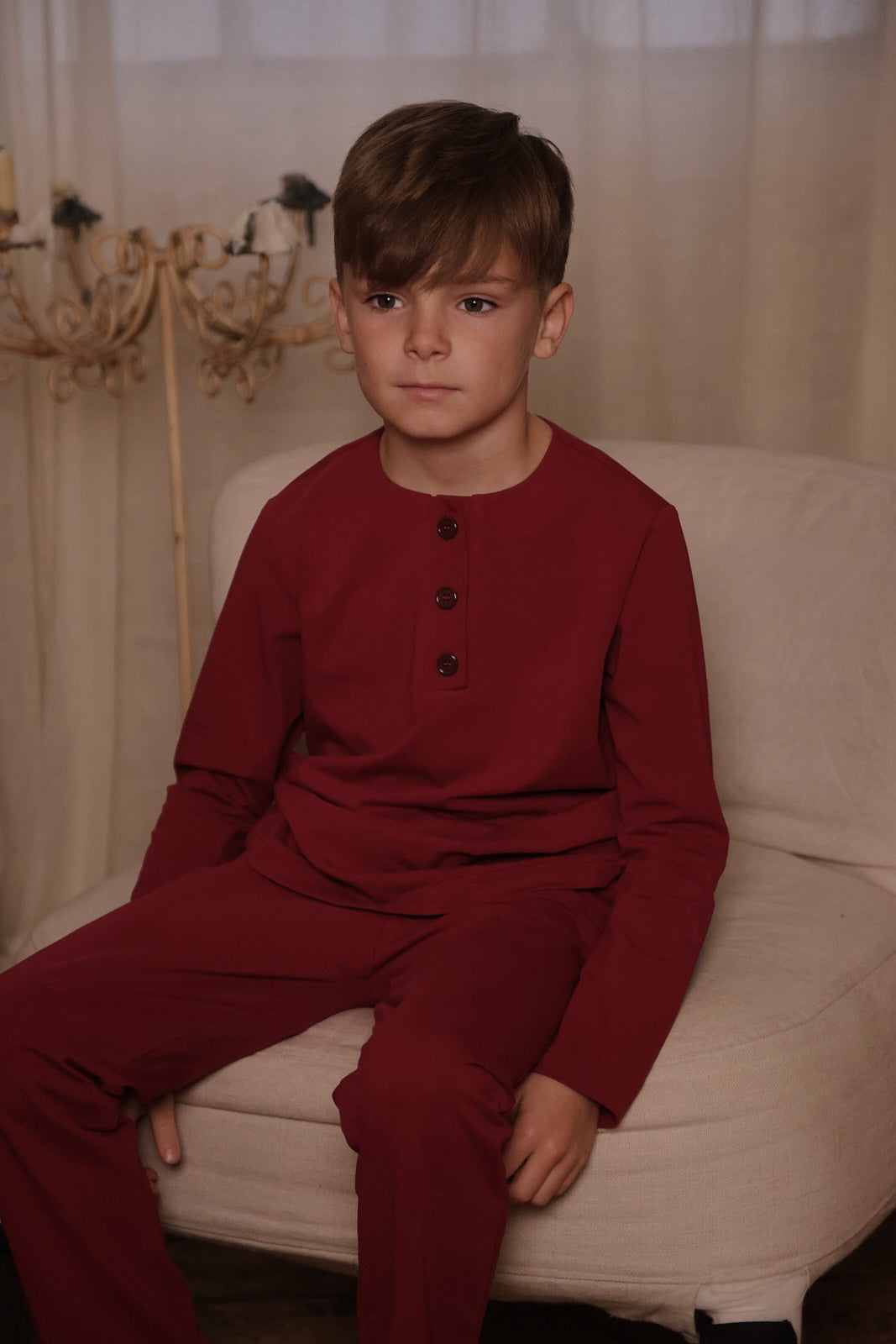 Boys Orchid Pyjamas - Cranberry - Christmas Collection
